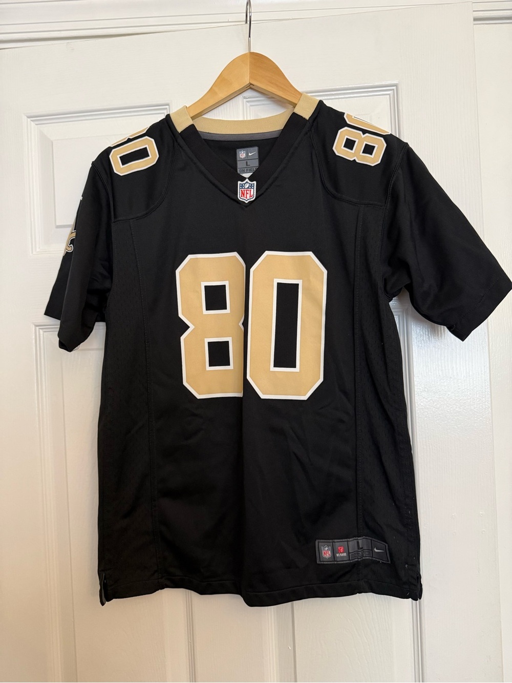 Nike Kids Black and Gold Football Jersey #80